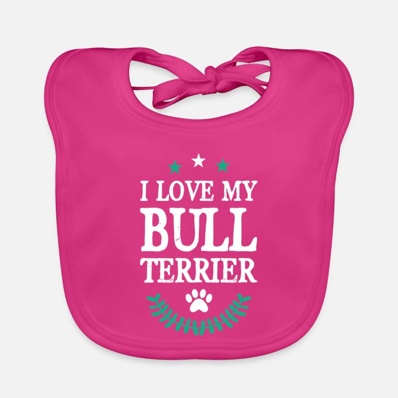Bull terrier - Bavoir bio Bébé - fuchsia