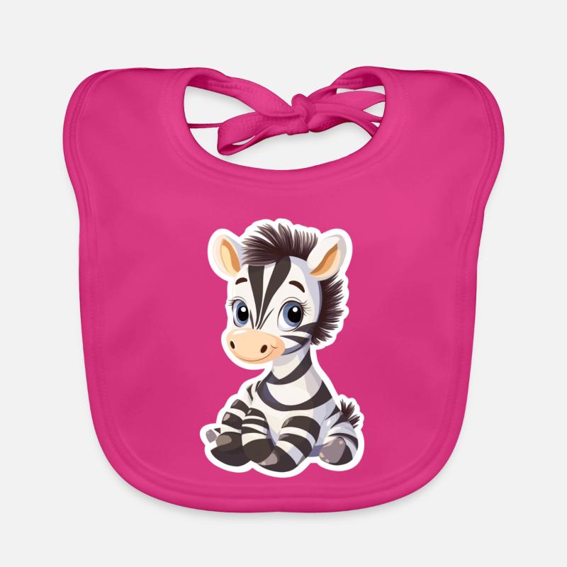 Zebra - Baby Bio-Lätzchen - Fuchsia