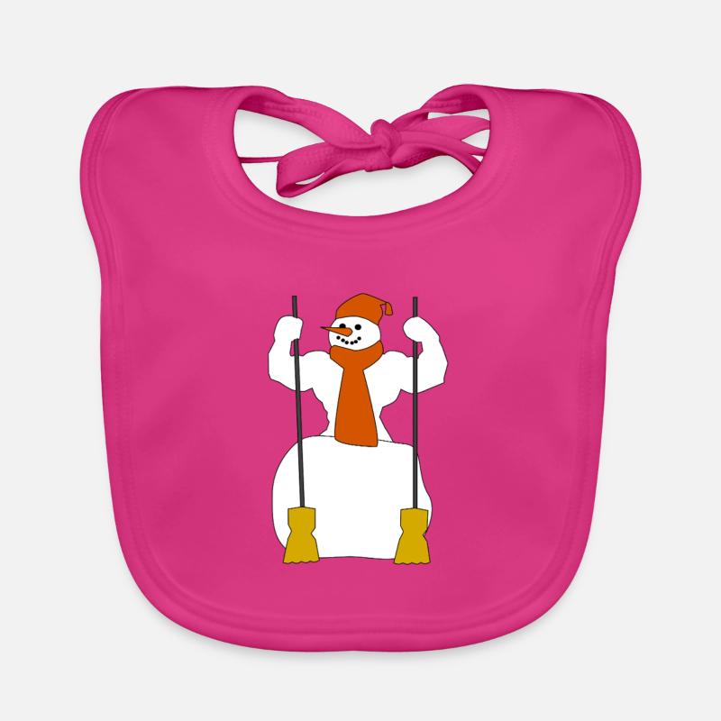 Winter snow figure Organic Baby Bibs