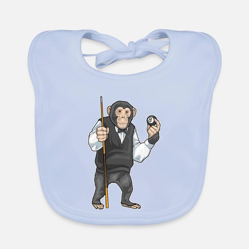 Affe Billiard Queue Sport Baby Bio-Lätzchen