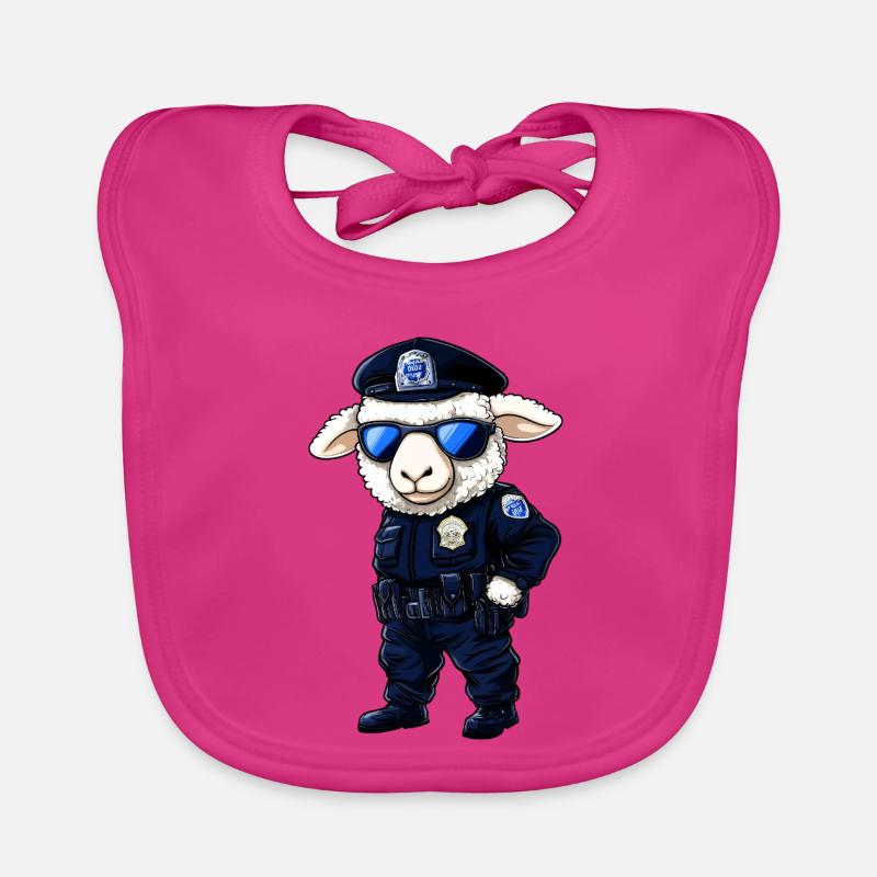 Sheep Policeman Organic Baby Bibs
