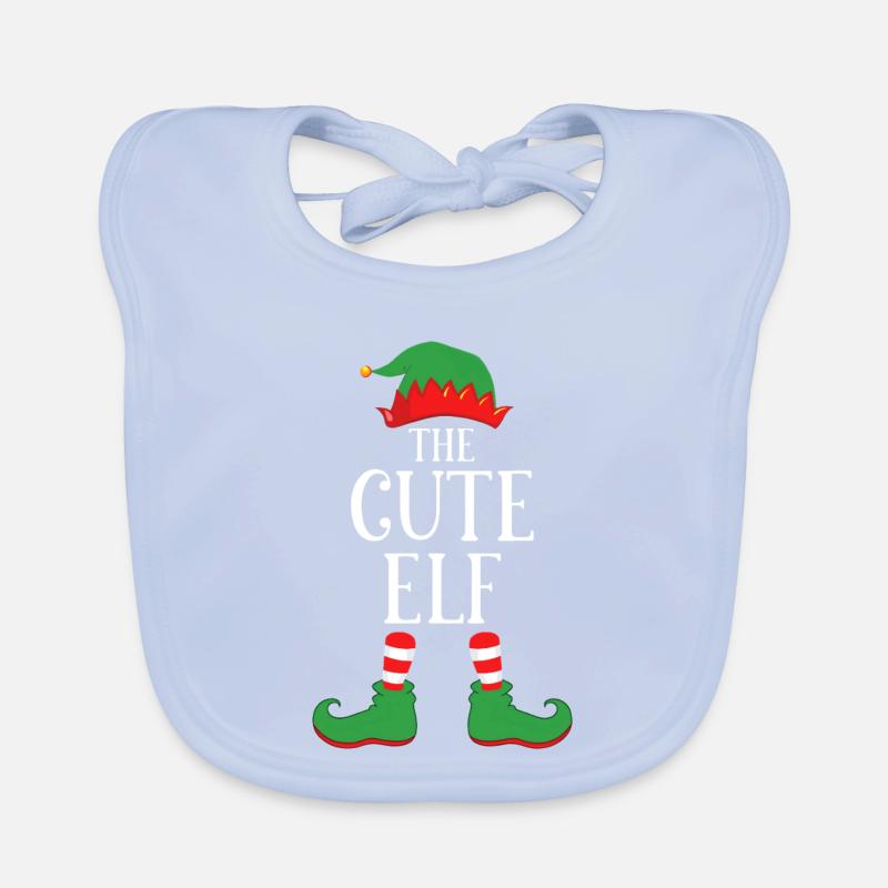 Cute Elf Typography Organic Baby Bibs