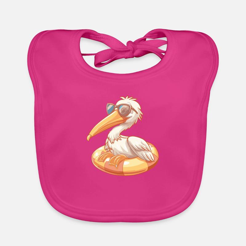 Pelican Bird Comic Cool Organic Baby Bibs