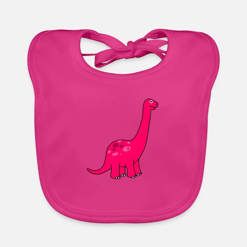 Mignon dino rose - Bavoir bio Bébé - fuchsia