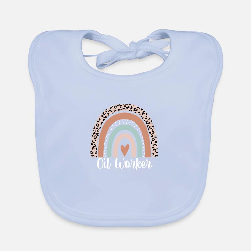 Ölarbeiter Regenbogen Leopard Lustiger Ölarbeiter Baby Bio-Lätzchen
