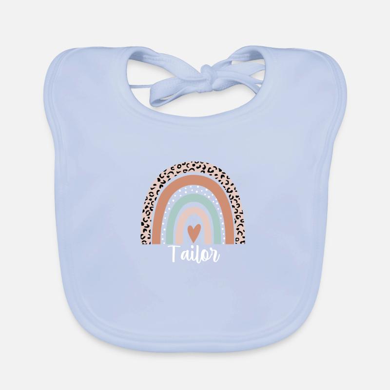 Tailor Rainbow Leopard Funny Tailor Appreciation Organic Baby Bibs
