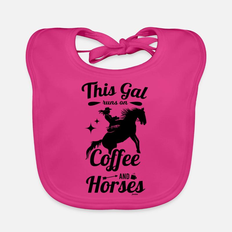 Mädchen reiten Kaffee Pferd Mutter Geschenk Baby Bio-Lätzchen