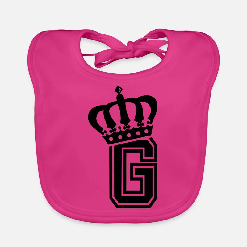 Lettre G - Bavoir bio Bébé - fuchsia