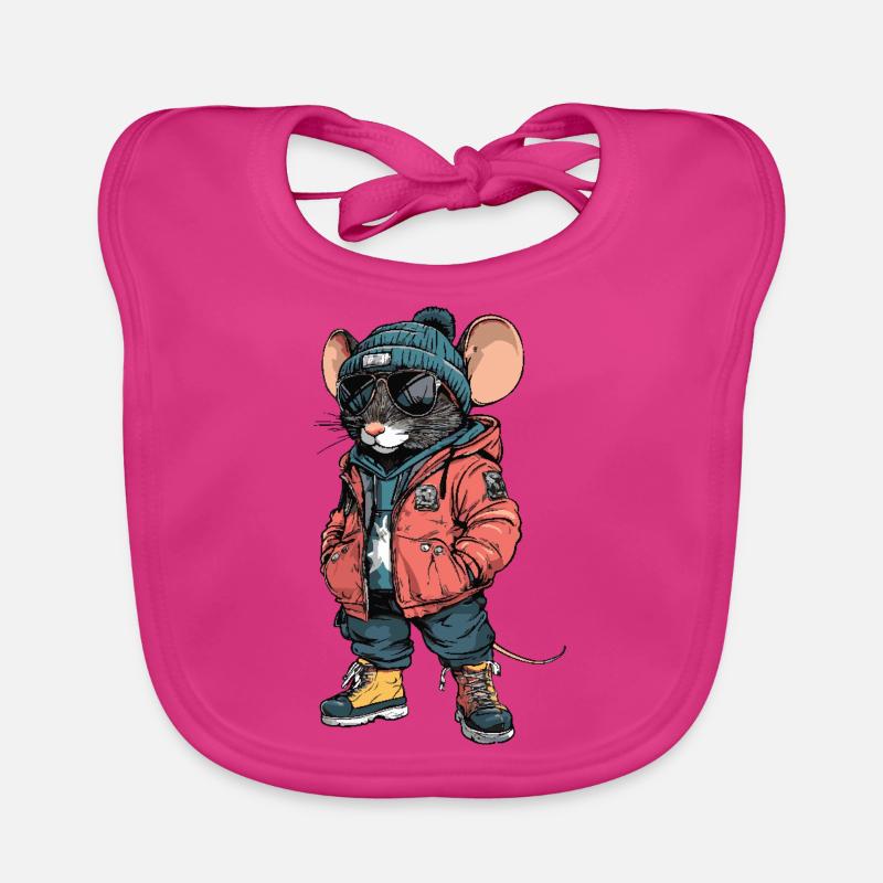 Mouse Funny Winter Organic Baby Bibs