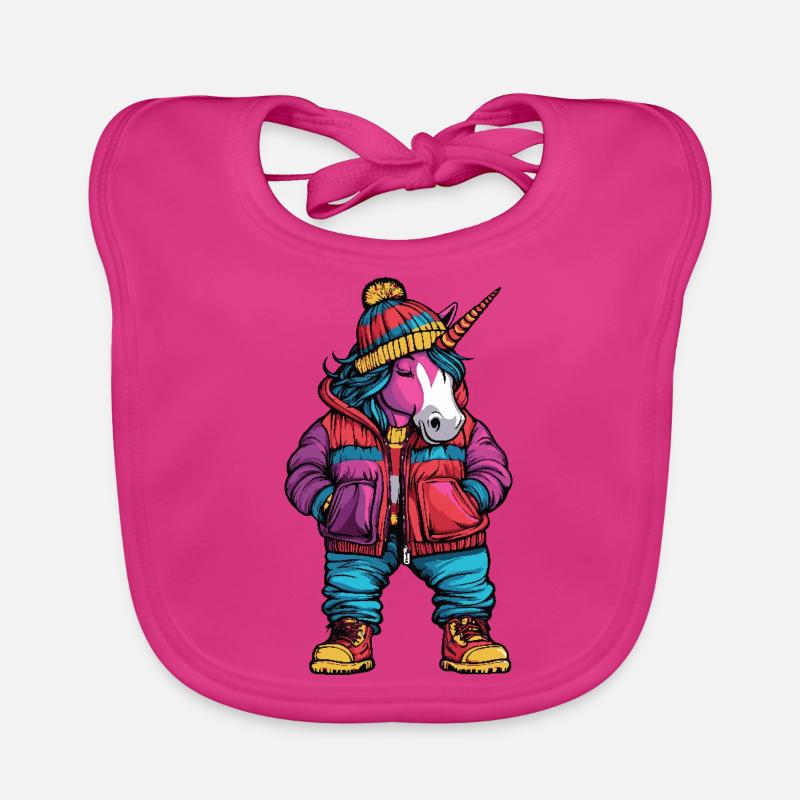 Unicorn Funny Winter Organic Baby Bibs