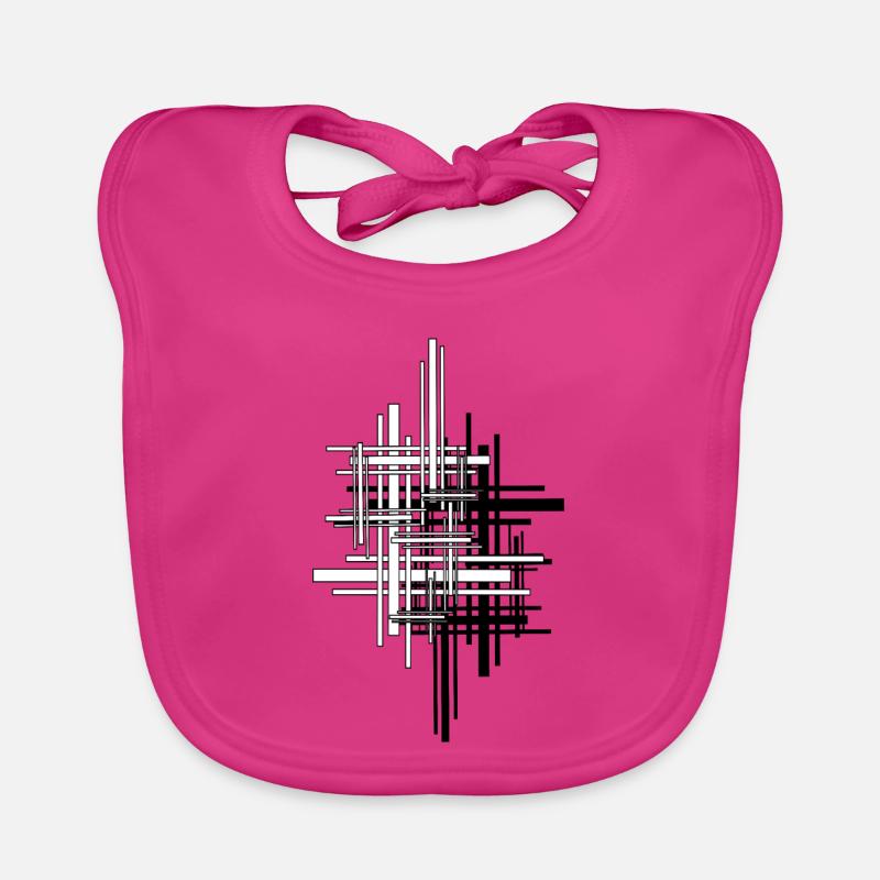 Lignes - Bavoir bio Bébé - fuchsia