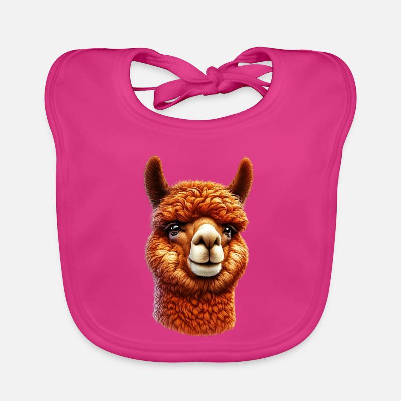 Alpaga - Bavoir bio Bébé - fuchsia