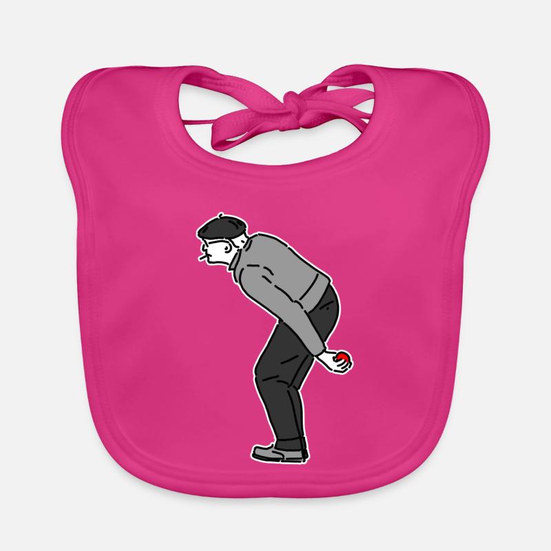Petanque Player Left-Handed Organic Baby Bibs