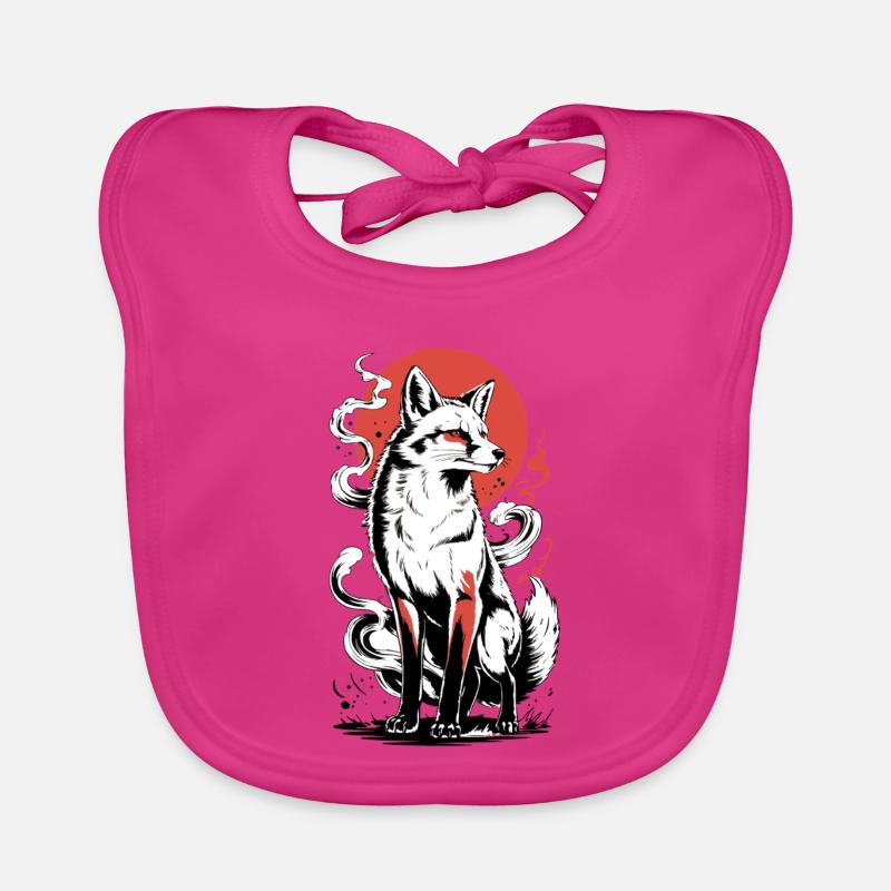 Powerful fox with sun Organic Baby Bibs