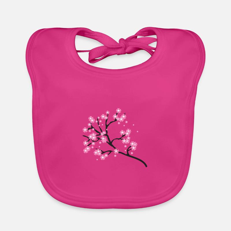 Cherry blossom branch Organic Baby Bibs