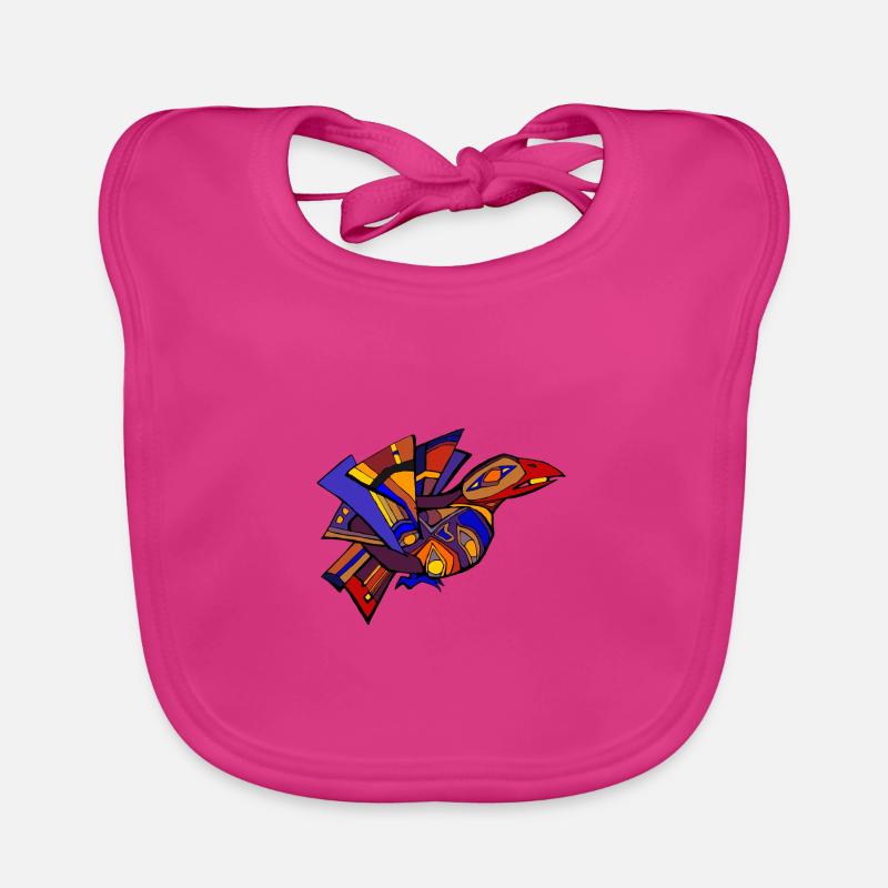 Un oiseau Maya - Bavoir bio Bébé - fuchsia