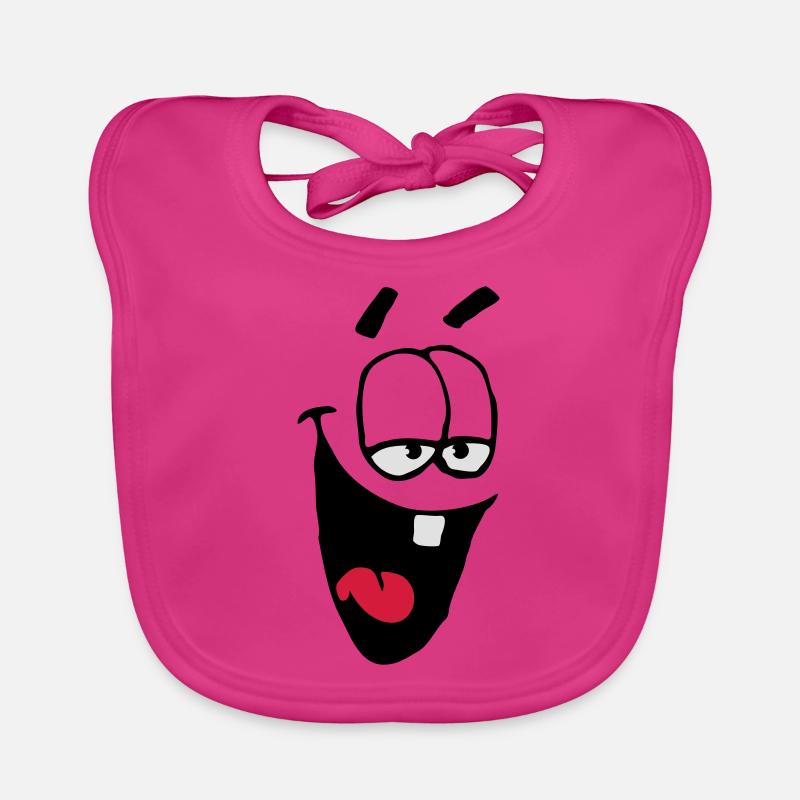 Laughing Comic Face Schadenfreude Laughing Organic Baby Bibs