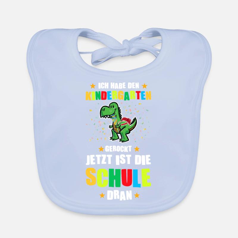 Schulkind Dino Schulbeginn Geschenk Baby Bio-Lätzchen