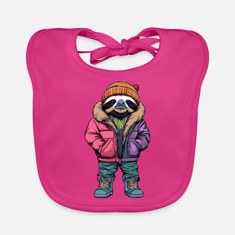 Faultier Lustig Winter Baby Bio-Lätzchen