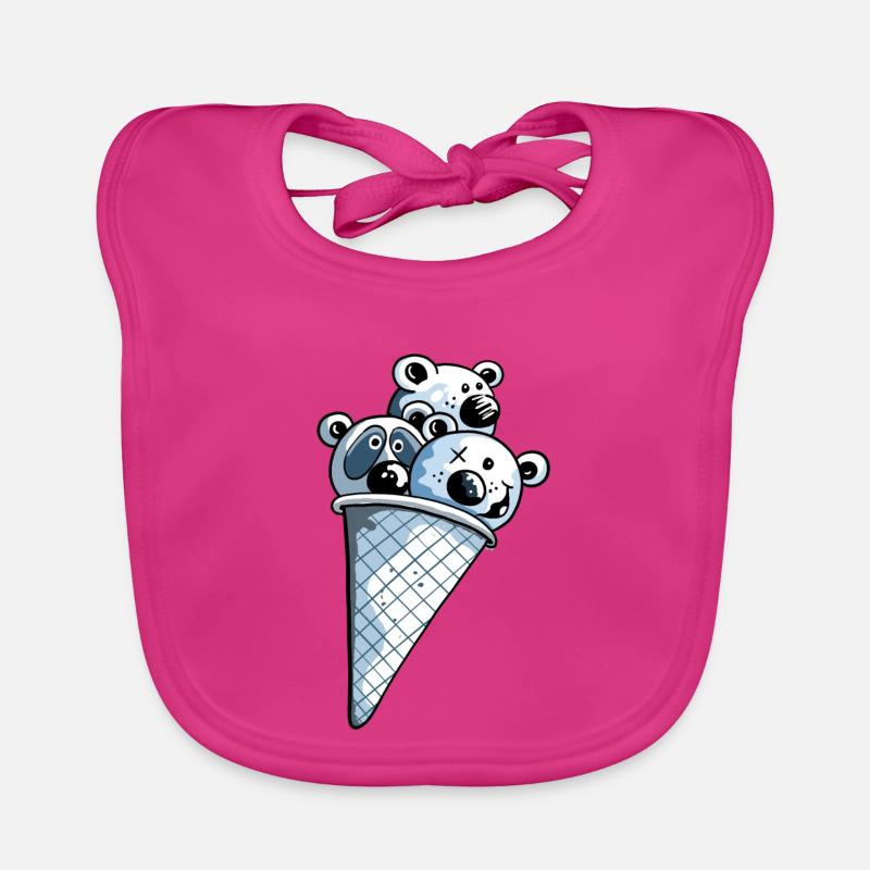 Ours à la crème glacée - Cadeau Bavoir bio Bébé