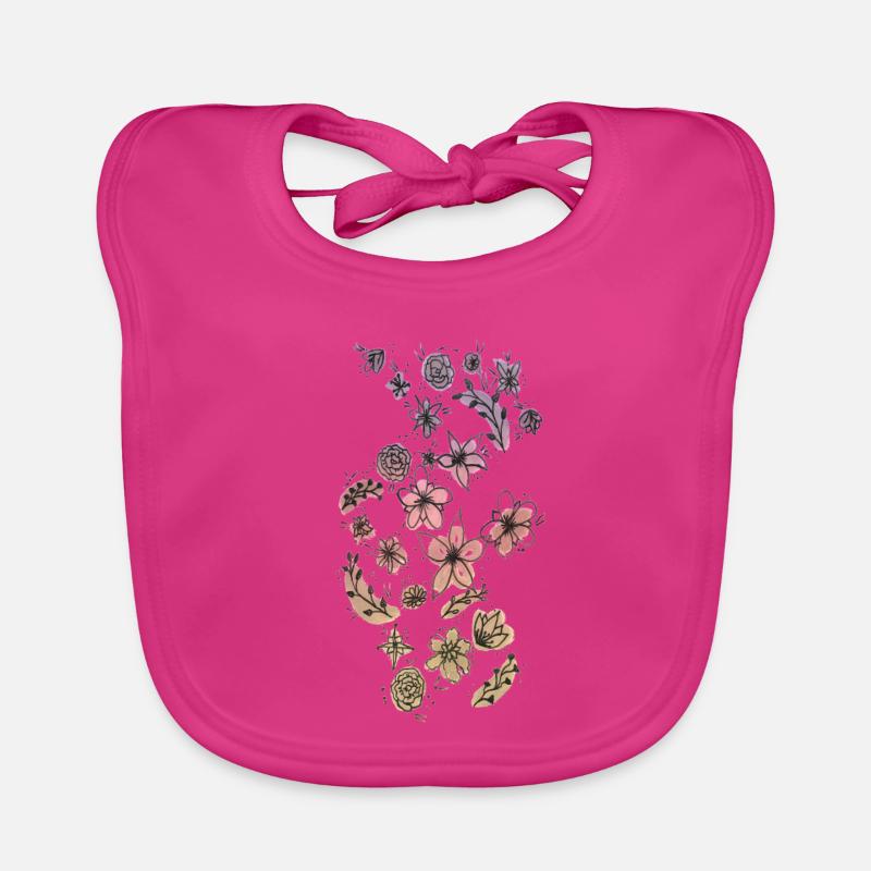 Prairie de fleurs colorée Bavoir bio Bébé