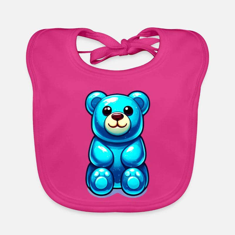 Teddybär - Baby Bio-Lätzchen - Fuchsia