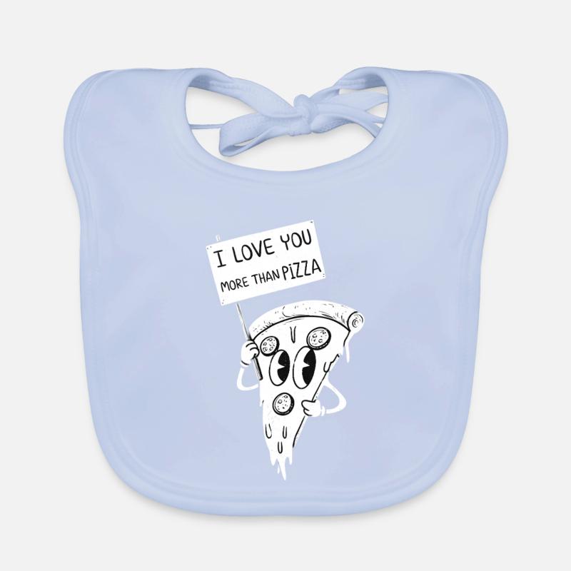 Je t’aime plus que la pizza Bavoir bio Bébé