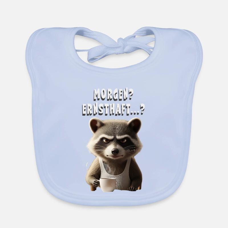 Mürrischer Waschbär Mit Kaffee Spruch Morgenmuffel Bavoir bio Bébé