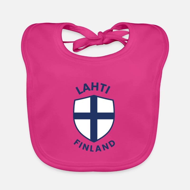 Lahti Finland Shield Emblem Organic Baby Bibs