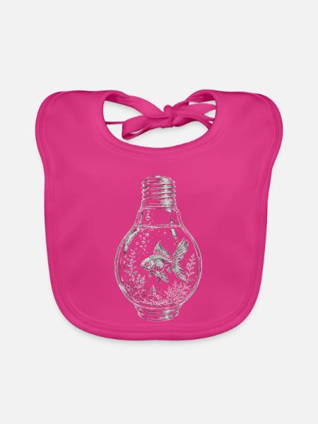 Glühbirnen-Goldfisch-Terrarium - Baby Bio-Lätzchen - Fuchsia - Vorne