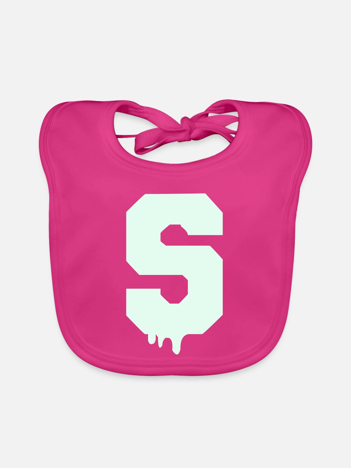 S Tropfen - Baby Bio-Lätzchen - Fuchsia - Vorne