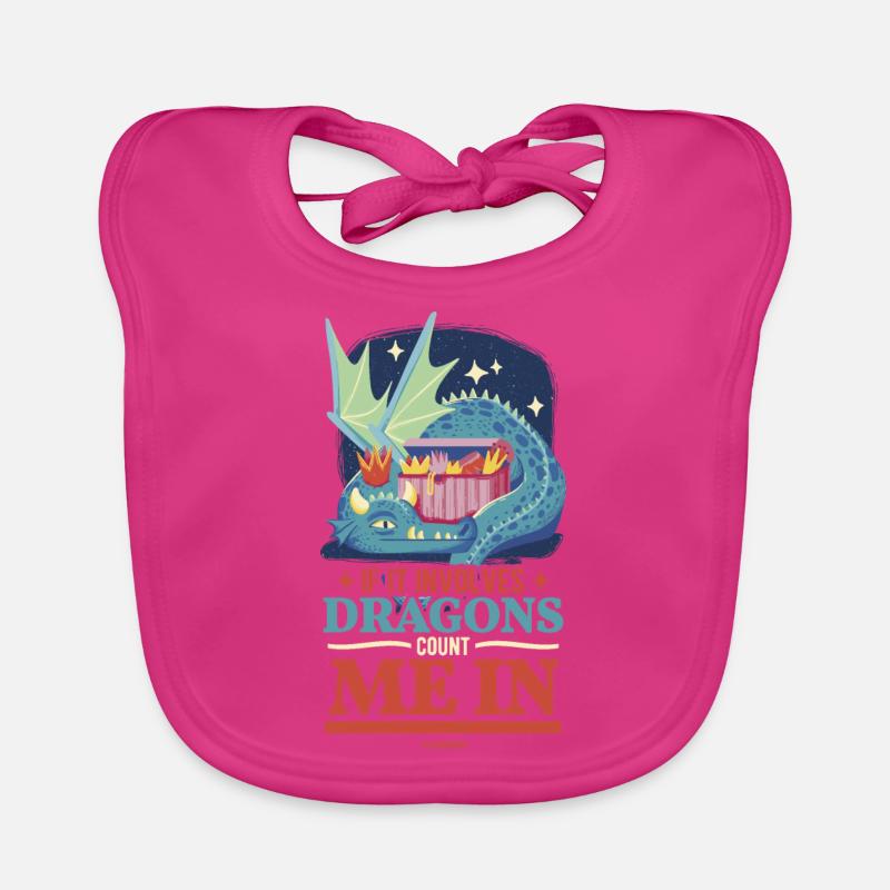 If It Involves Dragons Count Me In Organic Baby Bibs