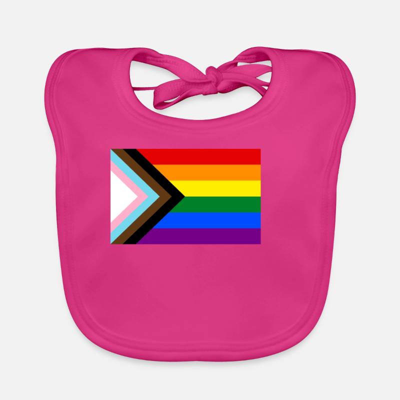 Pride Progress LGBT Transgender Queer - Baby Bio-Lätzchen - Fuchsia