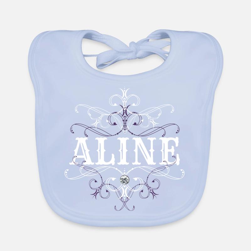 Aline Surname First Name Personalized Organic Baby Bibs