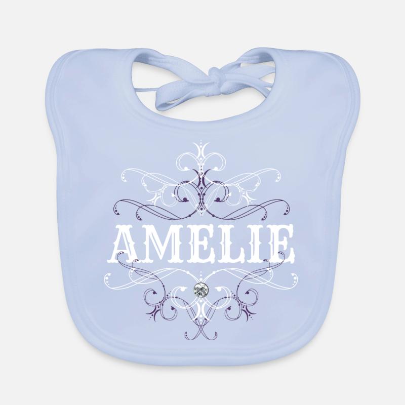 Amelie Surname First Name Personalized Organic Baby Bibs