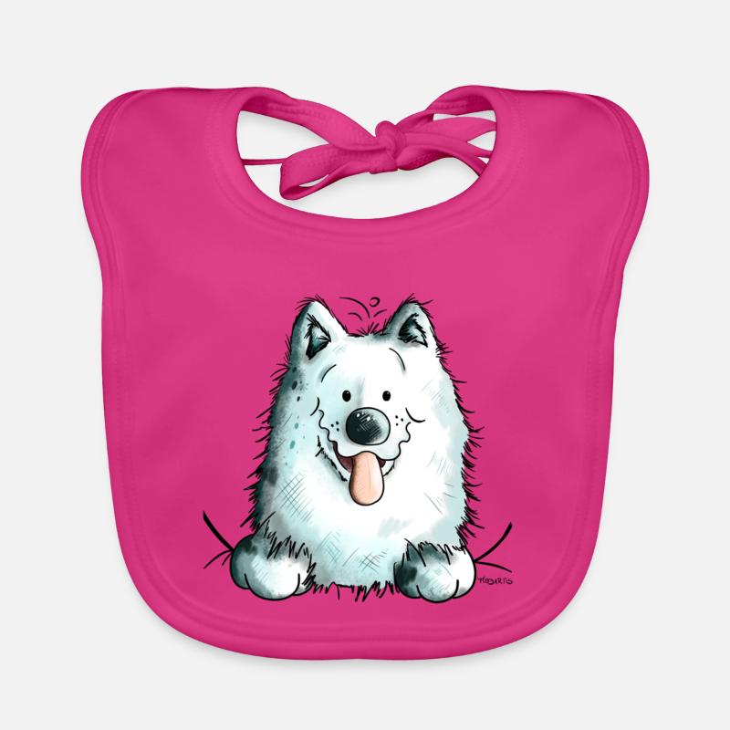 Neugieriger Samojede Baby Bio-Lätzchen