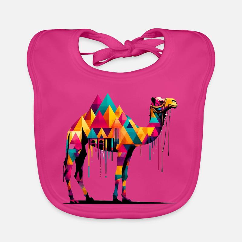 Kamel - Baby Bio-Lätzchen - Fuchsia