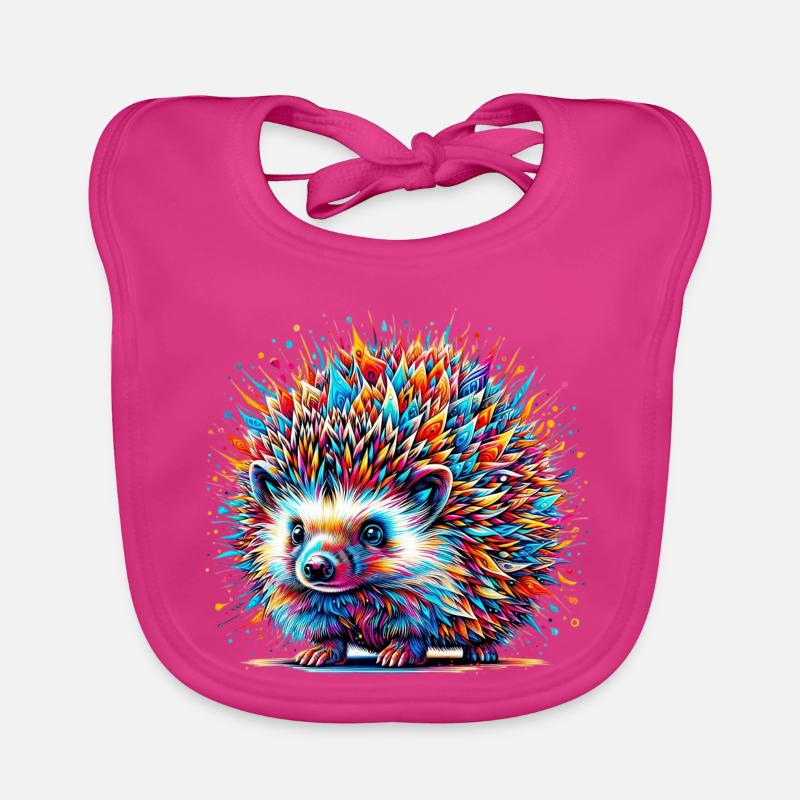 Hérisson - Bavoir bio Bébé - fuchsia