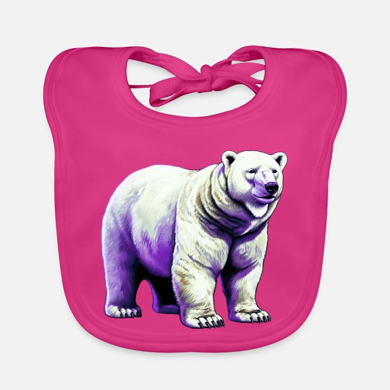 Weißer Eisbär Baby Bio-Lätzchen