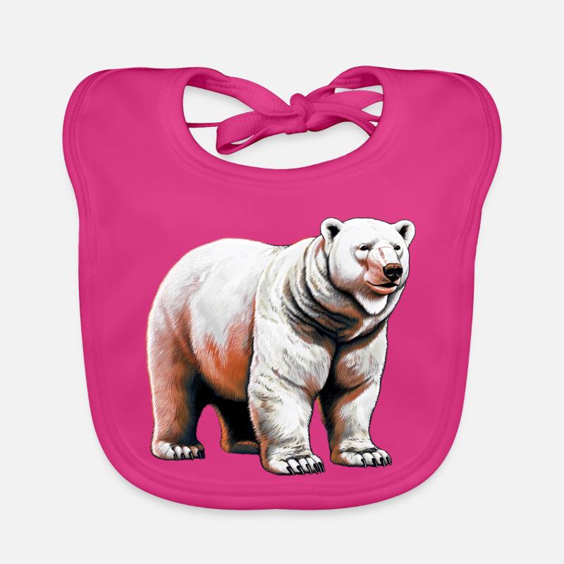 Weißer Eisbär Baby Bio-Lätzchen