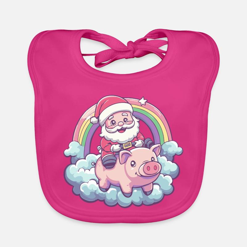 Cochon Père Noël Noël Bavoir bio Bébé