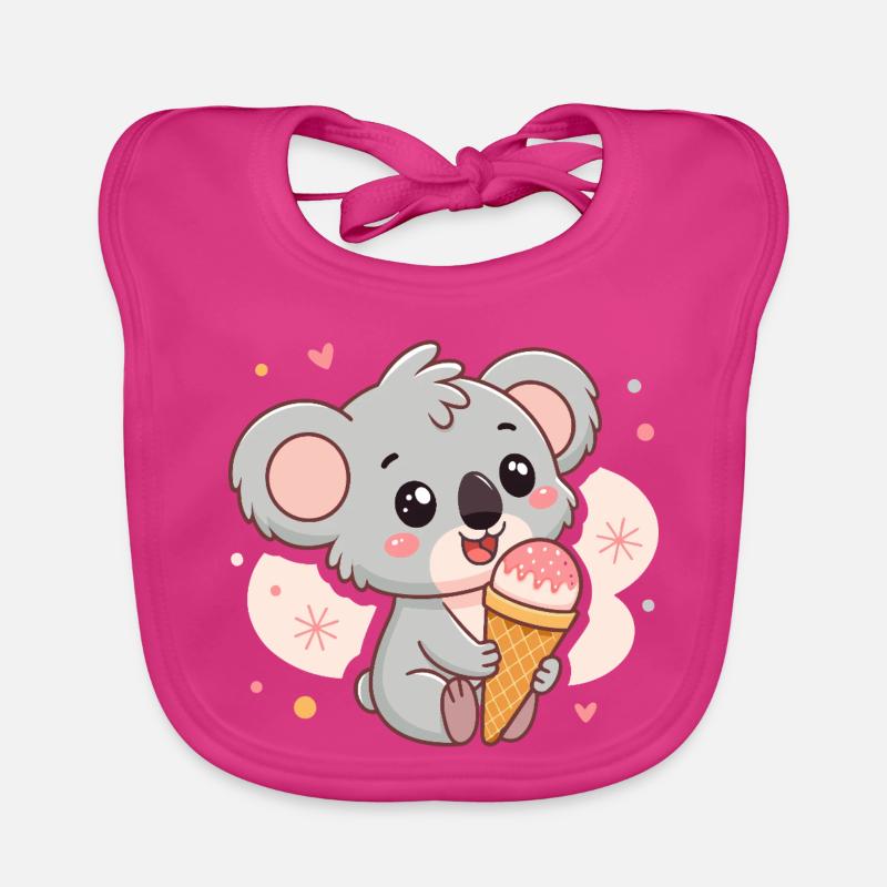 Iced Koala Kawaii Summer Organic Baby Bibs