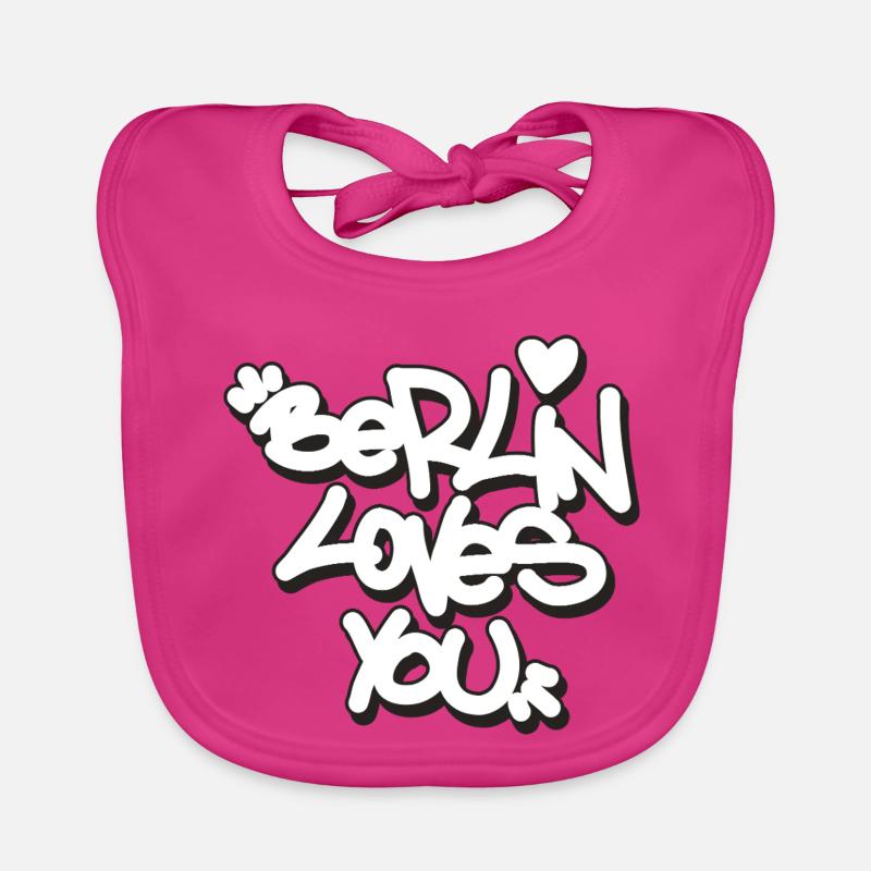 BLY - Berlin t’aime - Tag - Bavoir bio Bébé - fuchsia