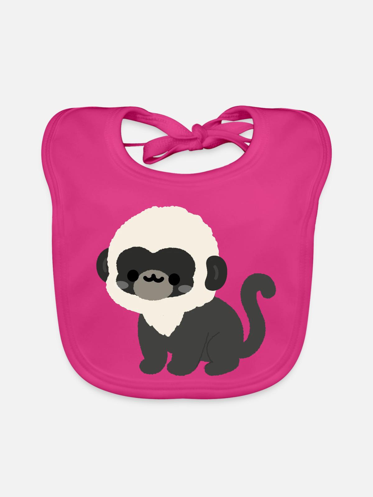 Douc Langur Affe - Baby Bio-Lätzchen - Fuchsia - Vorne