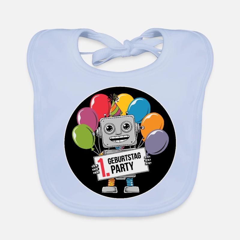 Ich bin 1 Jahr erster Geburtstag mit Roboter Baby Bio-Lätzchen