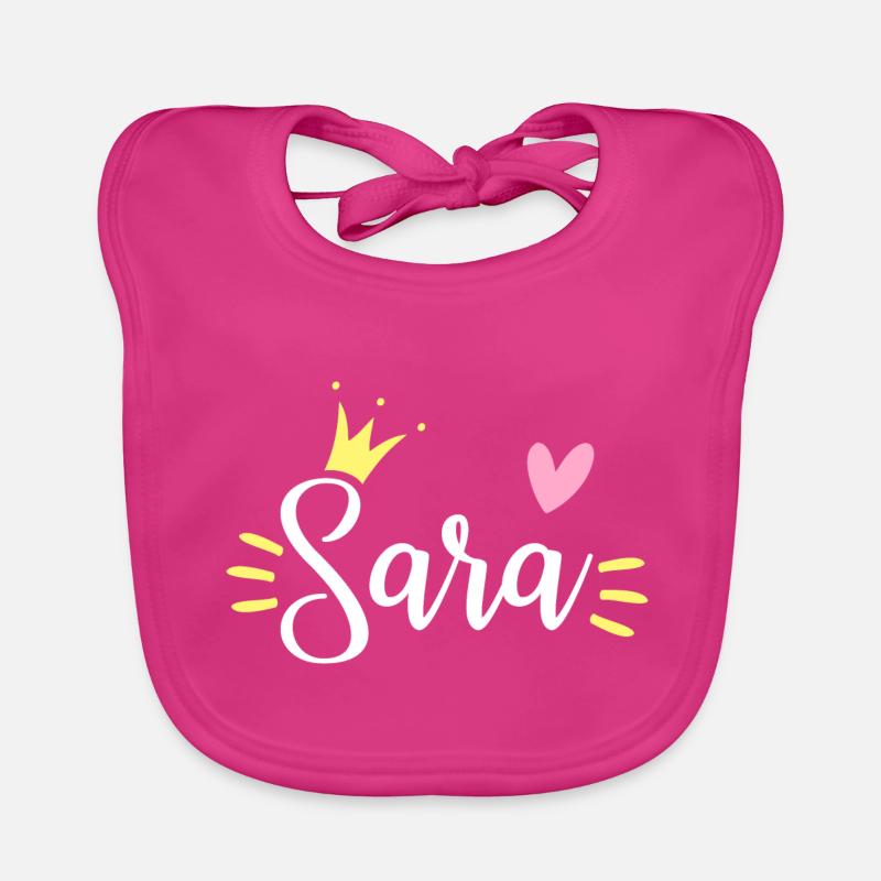 Sara Name Krone Baby Bio-Lätzchen