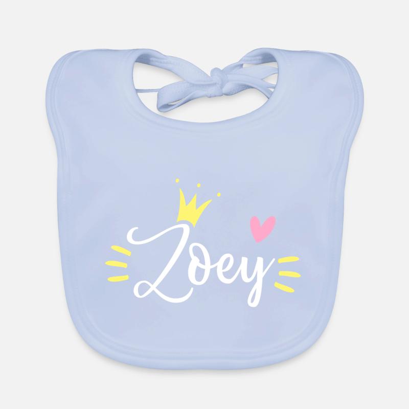 Couronne de nom Zoey Bavoir bio Bébé