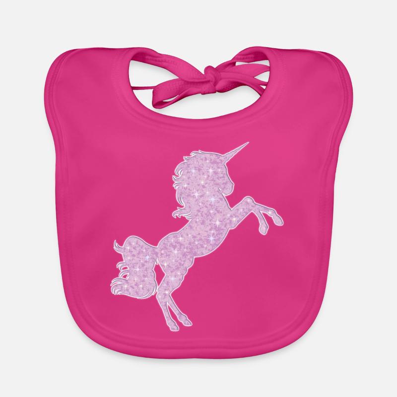 Einhorn - Baby Bio-Lätzchen - Fuchsia