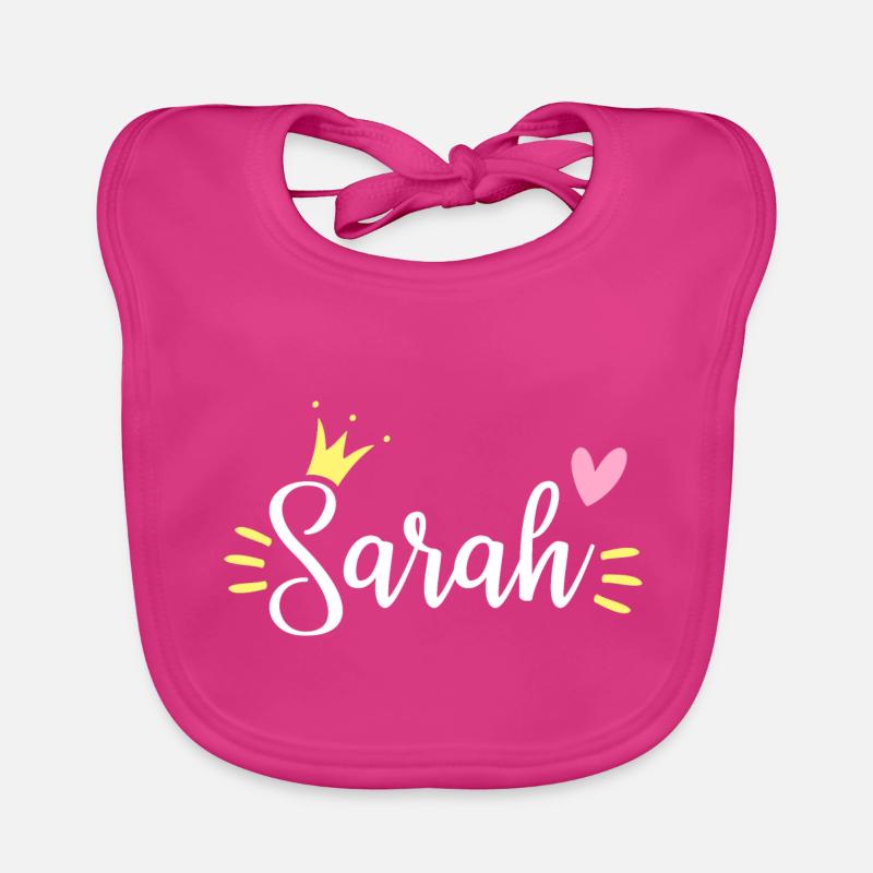 Sarah Name Krone Baby Bio-Lätzchen