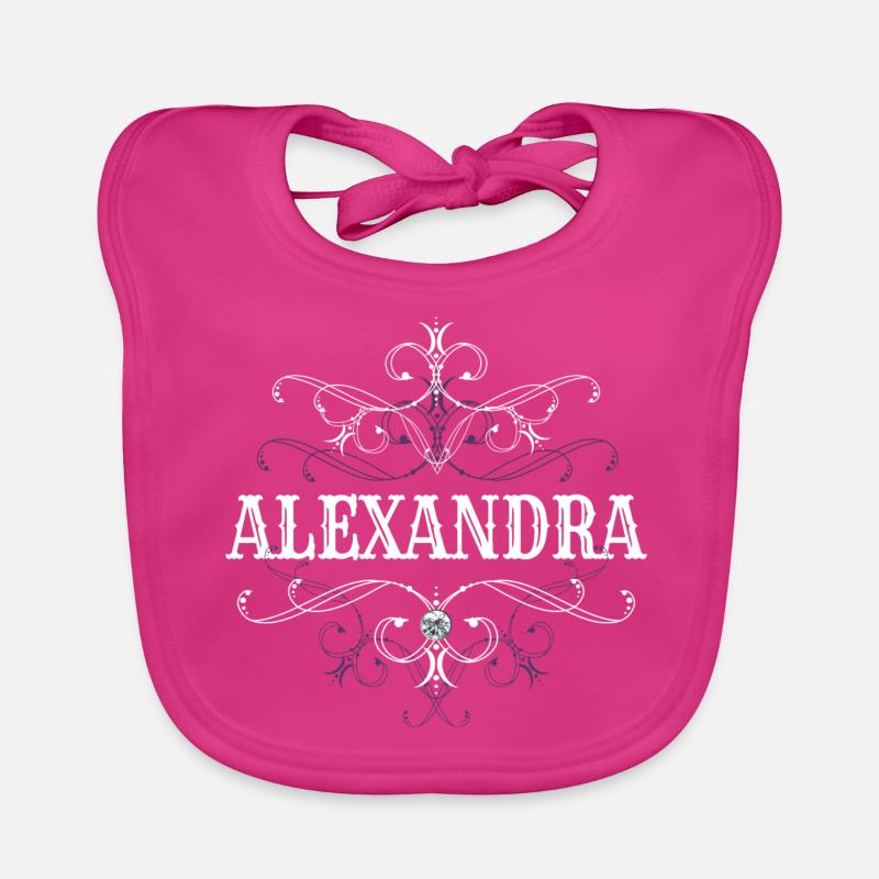 Alexandra Surname First name personalized Organic Baby Bibs